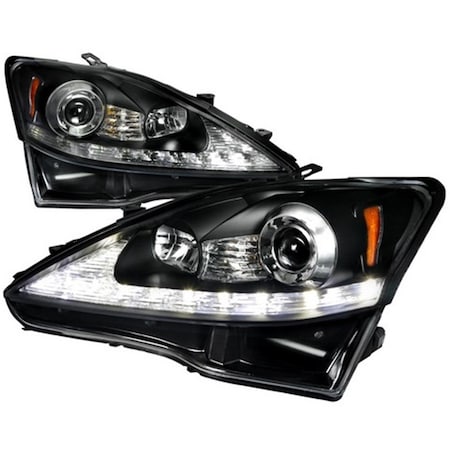 Overtime LED Projector Headlight for 06 to 09 Lexus IS250- Black - 12 x 24 x 28 in. OV3193568